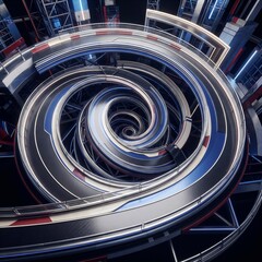 Fototapeta premium Madrid Grand Prix Abstract Background – Premium Sapphire Silver Racing Circuit Architecture