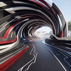Fototapeta premium Formula Racing Abstract Background – Italian Grand Prix Inspired Crimson Carbon Aerodynamic Design