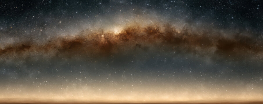 Galaxy night sky star space astronomy cosmic universe milky horizon Distant galaxy night sky star space astronomy cosmic universe milky horizon glow dust cloud serene panoramic celestial landscape