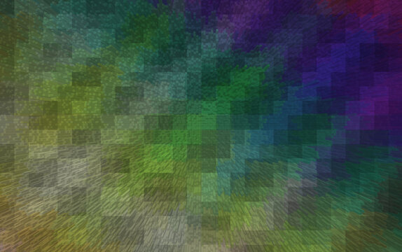 Abstract Colorful Pixel Mosaic Background with Multicolor Digital Texture and Radial Motion Effect.