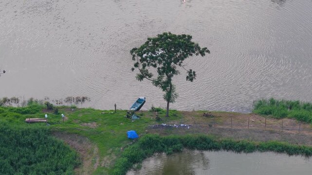 Aerial View of Ma Tso Lung Fish Ponds at Day, Hong Kong
