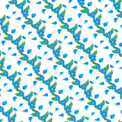 Fototapeta premium Dreamy Blue Floral Pattern Design (Transparent)