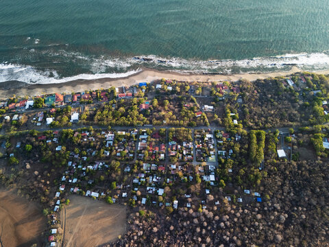 Small town in ocean coastline