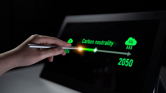 Carbon neutrality timeline illustrates carbon, neutrality, and reduction targets from 2024 to 2050 to support global sustainability and green initiatives Latch