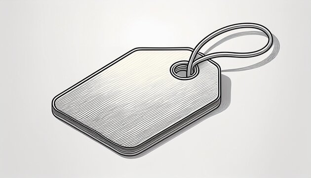 a minimalist line drawing of a blank tag with a loop