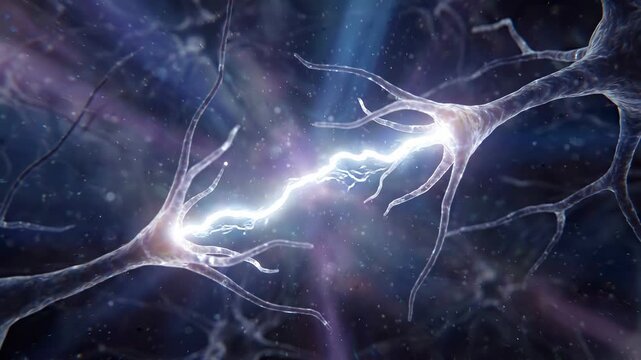Brilliant White Neural Spark on Cerebral Background - High-Contrast Cognitive Development