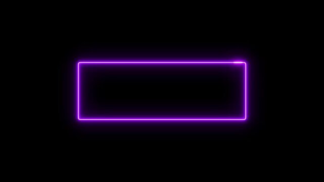 Abstract Rectangle neon light photo frame magenta color repetitive motion design emphasizes sleek modern look ideal futuristic graphics tech inspired es border on black background.
