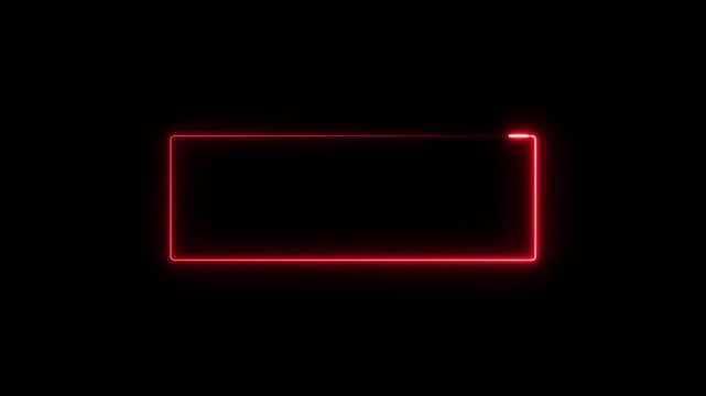 Neon line seamless rectangle light blinking lines moving technology vivid red light streaks against dark canvas on a black background.