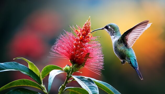 hummingbird and flower