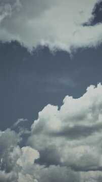 From Dark To Light Sky Natural Background. Rain Heavy Clouds Give Way To White Fluffy