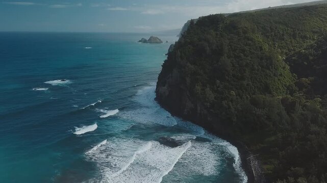 Aerial view of the coast of the Hawaiian Big Island