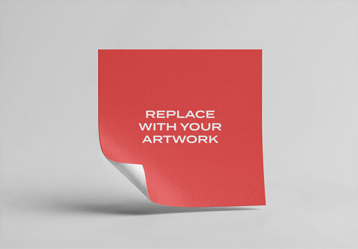 Textured paper mockup with curled corner displaying placeholder text on a neutral background, realistic presentation for branding and graphic design, clean flat layout