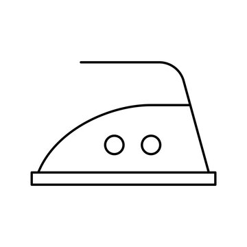 Iron Two Dots Medium Heat Temperature Laundry Vector Line Icon