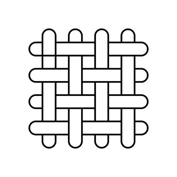 Woven Fabric Pattern Textile Weave Vector Line Icon
