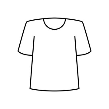 Blank T-Shirt Apparel Clothing Garment Vector Line Icon