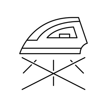 Do Not Steam Iron Forbidden Warning Vector Line Icon