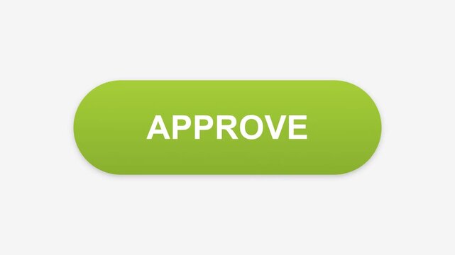 Sleek modern green approve button, a digital user interface element for confirmation and positive action on websites or applications, enhancing user experience with clear visual cues