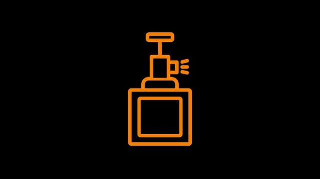 cleaning spray animated icon with black background