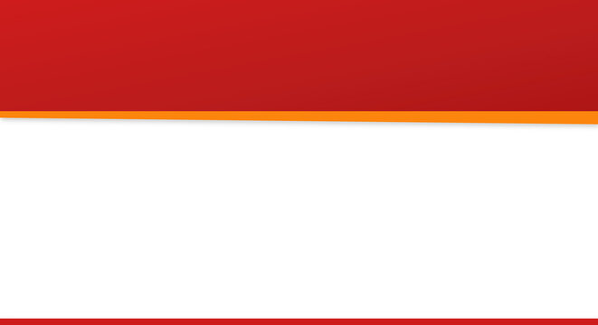 Solid dark red top header layout accented by a thin bright orange horizontal line. Minimalist flat vector graphic for corporate webs. Provided as a transparent png cutout object.