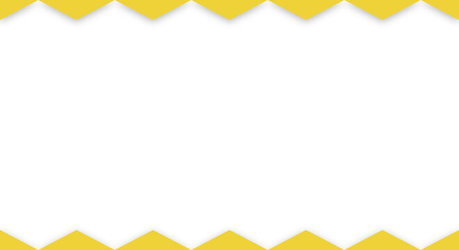 Playful yellow chevron borders framing the top and bottom edges. Modern flat vector zigzag pattern. Perfect presentation layout provided as a transparent png cutout object element.