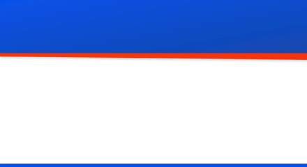 Fototapeta premium Solid blue top header bar featuring a thin red horizontal divider line. Minimalist flat vector graphic for modern corporate web layouts. Delivered as a transparent png cutout object.