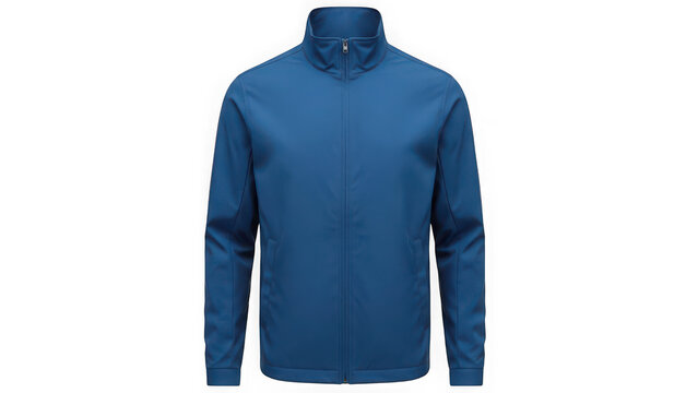 Blue windbreaker jacket isolated on transparent background