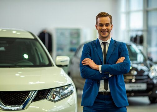 Confident Car Salesman.