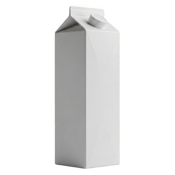 Empty gray milk carton standing upright