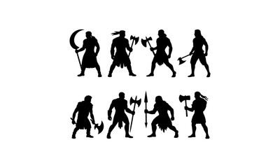 Fototapeta premium Black silhouette of a diverse group of people walking in a line