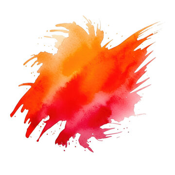 Bright red abstract watercolor splash