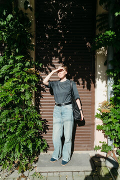 Bright Sunlight and a Moment of Peace in a Leafy Urban Space