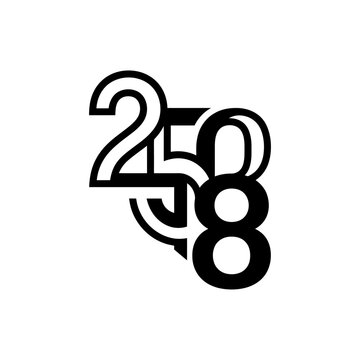 Number 258 Design Isolated on Transparent Background