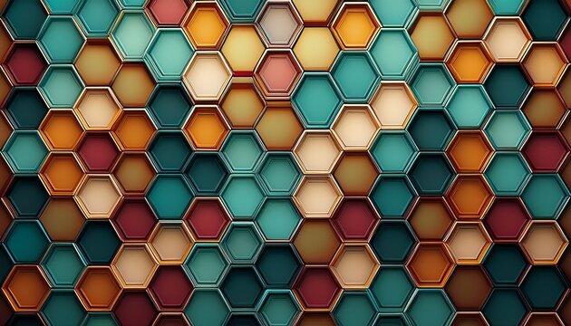 wallpaper pattern with hexagons generative ai
