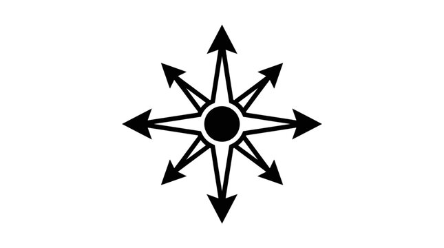 Symbol of chaos featuring an eight pointed star with arrows.