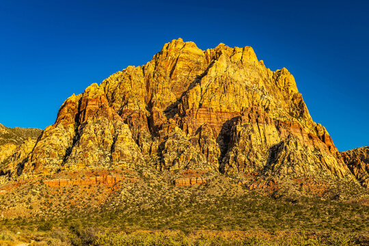 Morning view of sandstone formations along First Creek Trail