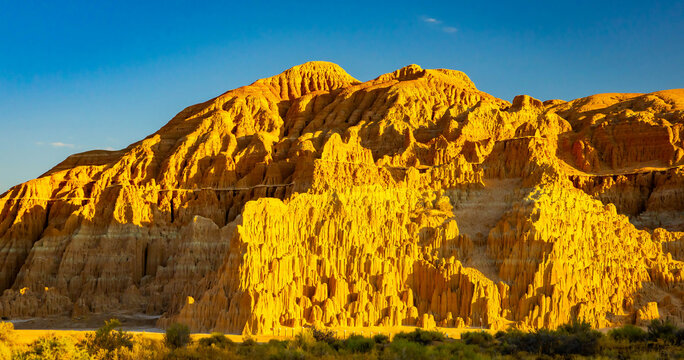 Cathedral Caves formations at sunrise in Cathedral Gorge