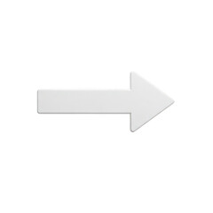 Obraz premium Simple white arrow pointing to the right isolated on transparent background