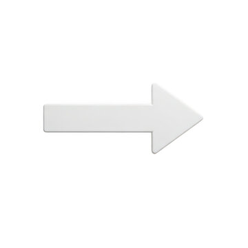 Simple white arrow pointing to the right isolated on transparent background