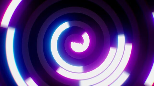 spinning neon spiral lights