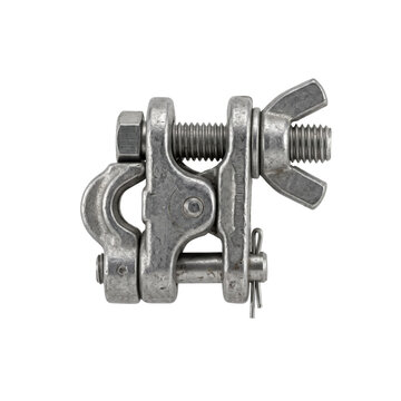 Heavy duty metal clamp with wing nut and bolt for secure fastening