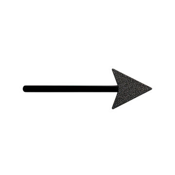 Black arrow icon pointing to the right direction isolated on transparent background