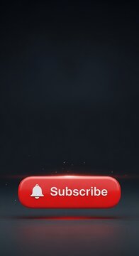 Red subscribe button on dark background.