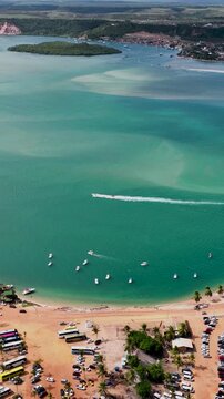 Gunga Beach In Maceio Alagoas Brazil. Stunning Tropical Coastline Beach Scene Viewed From Above. Beach Landscape. Bay Water Landscape. Maceio Alagoas.