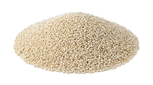 Studio Shot Of White Poppy Seeds Heap Isolated On Solid White Background