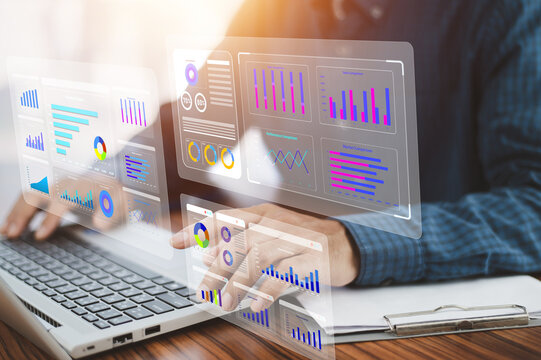 AI Analysis data concept. AI (Artificial intelligence) AI management and support technology in the Business plan marketing success customer management.