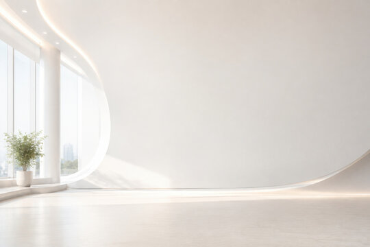 Modern Empty Room with Window and Natural Light