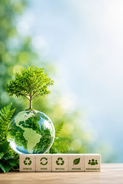 Environmental Responsibility, Green Planet and Sustainable Lifestyle Concept