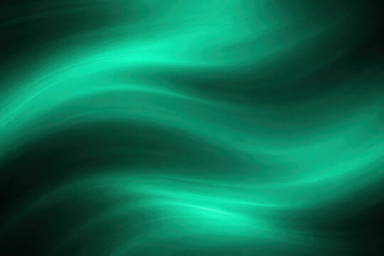 Abstract Green Light Waves on Dark Background