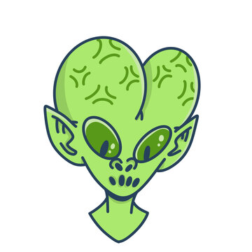 green alien cartoon for your halloween design
