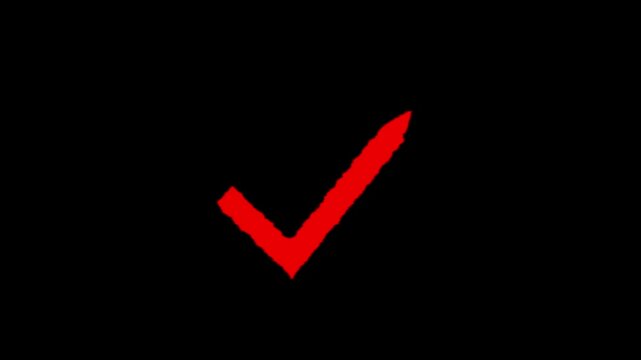 Tick mark icon animation 4k video. right check mark icon transparent background. Tick symbol animation, success approval correct sign.background with subtle neon glow effect perfect for success ...